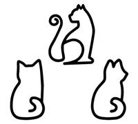 MUNORIAY 3Pcs Metal Cat Wall Art Decor,Black Wall Art Abstract Metal Drawing Cat Hanging, Minimalist Cat Silhouette Wall Hanging Ornament for Garden Home Bar Living Room Bedroom Kitchen Hotel Decor