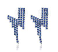 MUNORIAY Lightning Bolt Earrings for Women: Punk Rock Flash Thunder Lightning with Diamond Necklaces Hip Hop Jewelry Charm Inspirational Gift (silver)