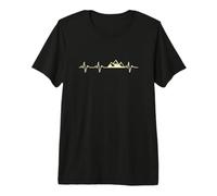 Munro Bagging Single Heartbeat ECG Hiking Scottish Cream Premium T-Shirt