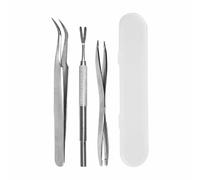 Munsesi 3PCS Tick Remover Tools for Dogs, Stainless Steel 2 in 1 Tick Removal Set, Ticks Remover Kit with Tweezers, Two Shovels and Box, Removal Tweezers for Humans, Dogs, Cats Animals
