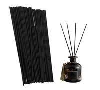 Munsesi 50 Diffuser Sticks, 11.8in/30 CM Black Fibre Reed Diffuser Sticks, Oil Aroma Diffusers Stick, Fragrance Replacement Refill Stick for Spa Bedroom Home Office(Black)
