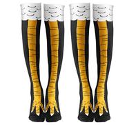 MUNSKT 1 Pair Chicken Leg Socks,Girls Novelty 3D Cartoon Weird Lovers,for Mens Womens,Funny Thigh Knee High Stockings Women Men Gifts (UK, Alpha, One Size, Regular, Regular, black-2)