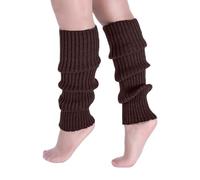 MUNSKT 1 pair of Leg Warmer for Women Girls,Black or white Soft Winter Knit Socks Athletic Stretch Knee High Women's Leg Warmer,80/90s Party Neon Ballet Dance Ice Skating Accessories (Coffee)