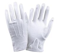 MUNSKT 1 Pair Plain White Cotton Gloves For Men Very Soft and Lightweight With Washable and Reusable Material Popper Snap Fastening A Masonic Gift Accessory For Freemason Men