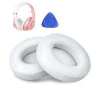 MUNSKT 1 Pair Replacement Earpads, Earpads Cushions Replacement for Beats Solo 2 & Solo 3 Wireless On-Ear Headphones, Ear Pads with Soft Protein PU Leather | Memory Foam(White)