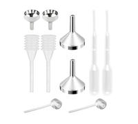 MUNSKT 10 Pcs Small Funnel Set, Aluminium Mini Funnel Metal, Plastic Dropper Plastic Dispenser for Bottle Filing Essential Oil, Filling Small Bottle, Glitter Powder, Cosmetics, Crafts, Sand