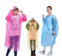 MUNSKT 12 Pack Disposable Rain Ponchos for Adults & Kids, Waterproof Clear Plastic Poncho with Hood, Lightweight Emergency Ponchos for Family Travel, Hiking, Festivals