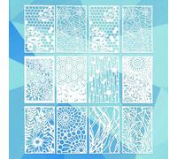 MUNSKT 12 Pcs Reusable Craft Painting Templates, Pattern Spider Web Art Spray Paint Kit (28cm x 18cm)