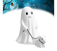 MUNSKT 15cm Ghost Walking Dog Spooky Ghost Dog Halloween Figurine,Halloween Ghost Walking Ghost Dog Statue,Halloween Ghost Decor For Indoor Outdoor Home Porch Yard Decorations (A)