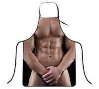 MUNSKT 1PC Funny Apron,Prank Xmas Apron For Men Gift, BBQ Baking Chef Cooks Cooking Sexy Novelty Pinafore (brown)