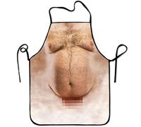 MUNSKT 1PC Funny Apron,Prank Xmas Apron For Men Gift, BBQ Baking Chef Cooks Cooking Sexy Novelty Pinafore (brownHair)