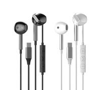 MUNSKT 2 PACK Type C Earphones Wired For iPhone 16Pro Max, USB C Headphones for Samsung Galaxy S24 Ultra, In Ears Wired Earphones USB C for OnePlus 10T/10 Pro (Black & White)