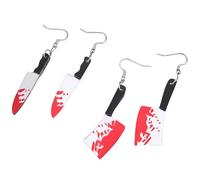 MUNSKT 2 Pairs Halloween Knife Earrings Horror Simulation Bloody Knife Earrings Party Accessory for Halloween Gothic Costume Party