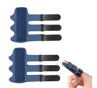 MUNSKT 2 Pcs Adjustable Finger Splints, Breathable Trigger Finger Brace Fixing Belt Mallet Finger Support for Broken Thumb Straighten Pain Relief (Blue)