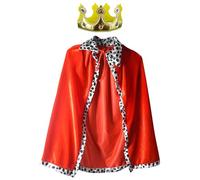 MUNSKT 2 Pcs Set for Prince Role Play,King Costume Set for Kids,Prince Cloak and Prince Crown,Halloween Prince Costume,Nativity Costumes,Stage Performance,80cm for Kids 90-135cm