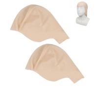 MUNSKT 2PCS Skin Bald Caps, Latex Head Cover Bald Hats Wig Fake Scalp Props Cosplay Costume Accessory for Adult Kids Men Women
