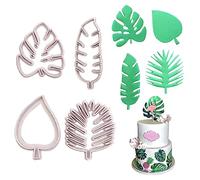 MUNSKT 4 Pcs Tropical Leaf Cookie Cutters Set, Cake Decorating Tool, Plastic Mold for DIY Biscuit Cake Pastry Tools