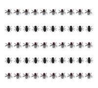 MUNSKT 50Pcs Plastic Flies Toy, Bugs Toy Bugs Plastic Bugs Halloween Pranks Fake Flies Simulated, For Halloween Party Fool's Day Prank Outdoor Insects