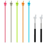 MUNSKT 7Pcs Finger Pointer Set, 2 Pcs Black Telescopic Teachers Finger Pointer, with 5 Pcs Non-Telescopic Pointer, Versatile Tools for Teaching, Conferences, Instruction, for Teachers Students