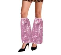 MUNSKT Abba Women's Clothing,Sequin Leg Warmers,Abba Clothing Accessories, Leg Guards, Women's Sequins Disco Clothing, Carnival Fancy Dresses (Pink)