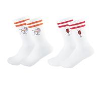 MUNSKT Aperol Spritz Socks Set, Cocktail Patterns, Red & Orange Stripe Edge Design, Breathable Cotton Sports Socks, Gift for Aperol Lovers, Unisex