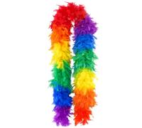 MUNSKT Carnival Costume Rainbow Feather Boa, 200CM Turkey Boa Feathers for Parties, Christmas, Weddings, Concerts, Pets and Home Decoration
