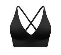MUNSKT Classical Sports Bras Adjustable Shoulder Strap Bra Seamless Wirefree Removable Push Up Bra Sleep Bralette for Workout Yoga Daily Wear (UK, Alpha, L, Regular, Regular, Black)