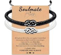 MUNSKT Couple Bracelets,Black Red String Bracelet Love Knot,Adjustable Handmade String Rope Relationship,Matching Bracelet Valentine's Day Gift for Women Mother Daughter Husband Wife Friends