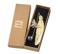 MUNSKT Feather Metal Bookmarks Gifts for Women Silver Metal Feather Bookmark with Butterfly Charm Stocking Fillers Womenn Teenage Girls Book Lovers Stocking Fillers Ladies Gifts for Christmas (Gold)