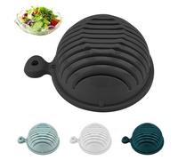 MUNSKT Fruit and Veg Cutter Bowl, Non-Stick Vegetable Chopper Slicer,Vegetable Cutter Multifunctional Vegetable Slicer - Salad Accessories Portable Salad Tool Vegetable Choppers (Black)