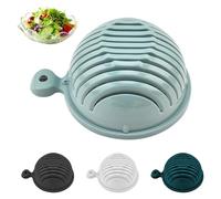 MUNSKT Fruit and Veg Cutter Bowl, Non-Stick Vegetable Chopper Slicer,Vegetable Cutter Multifunctional Vegetable Slicer - Salad Accessories Portable Salad Tool Vegetable Choppers (Blue)