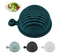MUNSKT Fruit and Veg Cutter Bowl, Non-Stick Vegetable Chopper Slicer,Vegetable Cutter Multifunctional Vegetable Slicer - Salad Accessories Portable Salad Tool Vegetable Choppers (Green)