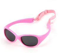 MUNSKT Girl Sunglasses with Elastic Headband, UV Protection Lens, Flexible Soft Silicone Unbreakable Foldable Frame for Children Kids Toddler