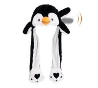 MUNSKT Hat with Moving Ears,Plush Ear Moving Hat for Kids,Long Soft Jumping Hats Halloween Christmas Birthday Carnival Cosplay Party Gift (Penguin)