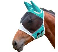 MUNSKT Horse Fly Mask Breathable Stretchy Large Eye Space Mosquito Insect Shires Fly Mask with Ears for Horses (L)
