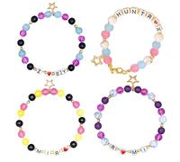 MUNSKT K Pops DemOn Singer Hunters Merch Inspired Bracelets,3PCS Korea Pop Girl Bracelets Merch Set,Stackable Stretch Bracelets Beaded Bracelets Jewelry Accessories Gifts for Fans (B)