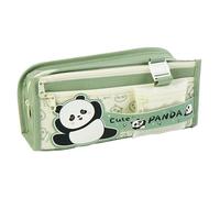 MUNSKT Kawaii Panda Pencil Case, Elegant, Large Capacity Pencil Case, Black, One Size, The Modern Wind (Green)