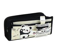 MUNSKT Kawaii Panda Pencil Case, Elegant, Large Capacity Pencil Case, Black, One Size, The Modern Wind (White)
