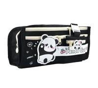 MUNSKT Kawaii Panda Pencil Case, Elegant Pencil Case, Large Capacity Pencil Case, Black, One Size, The Modern Wind (Black)