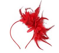 MUNSKT Lace And Feather Paired With Artificial Floral Headbands, A 1920s Style Women's Headwear, Suitable As Accessories For Parties, Dances, Weddings, And Tea Parties.