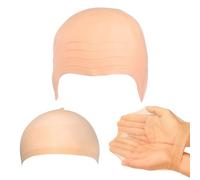 MUNSKT Latex Bald Cap for Adults with Hairnet, Bald Head Wig Cap, for Halloween Makeup Cosplay, Fancy Dress Cosplay, Accessories Nude, Unisex