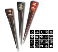 MUNSKT Natural Henna Tattoo with Stencils, Paste Cone for Easy Use, Multi Patterns for Daily Festival Party
