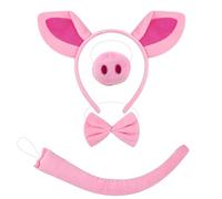 MUNSKT Pig Costume Set,Pig Ears Nose Tail And Bow Tie,Fancy Dress Costume Kit Accessories,for Kids Halloween Party,World Book Day,Costume Parties, Dress Up Play