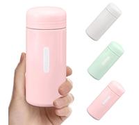 MUNSKT Small Flask 150ml, 304 Stainless Steel Flasks for Hot and Cold Drinks Double Wall Vacuum Mini Flask Small Leakproof Thermos Flasks for Hot Cold Drinks (Pink)