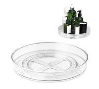 MUNSKT Turntable Kitchen Organiser, Rotating Spice Rack Transparent Easy Storage Jars for Fridge Cupboard Pantry Cabinet Countertop