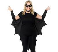 MUNSKT Vampire Bat Wings with Bat Mask, Black Cape for Adults, Vampire Costume Halloween Women Men for Carnival Cosplay