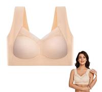MUNSKT Wireless Bras for Women,Seamless Non-Wired Sleep Bra with Breathable Support, U-Back Design, No Steel Ring, Anti-Sagging & Side Smoothing (UK, Alpha, L, Regular, Regular, Skin)