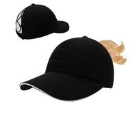 MUNSKT Womens Criss Cross Ponytail Baseball Cap,High Messy Bun Ponycap Quick Drying Mesh Outdoor Sports Hat with Ponytail Hole Adjustable Travel Summer Hat,black and white (UK, Alpha, One Size, Black)