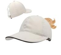 MUNSKT Womens Criss Cross Ponytail Baseball Cap,High Messy Bun Ponycap Quick Drying Mesh Outdoor Sports Hat with Ponytail Hole Adjustable Travel Summer Hat，black and white (UK, Alpha, One Size, White)