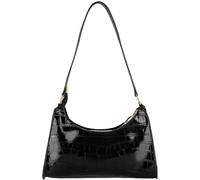 MUNSKT Women's Crocodile Embossed Patent Shoulder Bag,Retro Y2K Clutch Purse,Small Black Handbag,25x17x7cm,Classic Clutch Shoulder Bag for Daily Use, Shopping (Black)